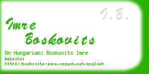 imre boskovits business card